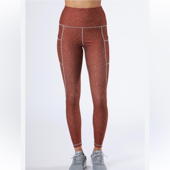 Scorpio Sol Yoga Gym Workout Dark Copper Leggings Women Size XS Logo Side Pocket - Picture 13 of 14